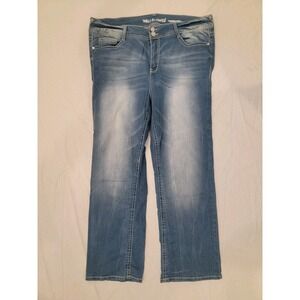 Wallflower Women's Plus 20W Luscious Curvy jeans: Medium Wash, Embellished, EUC
